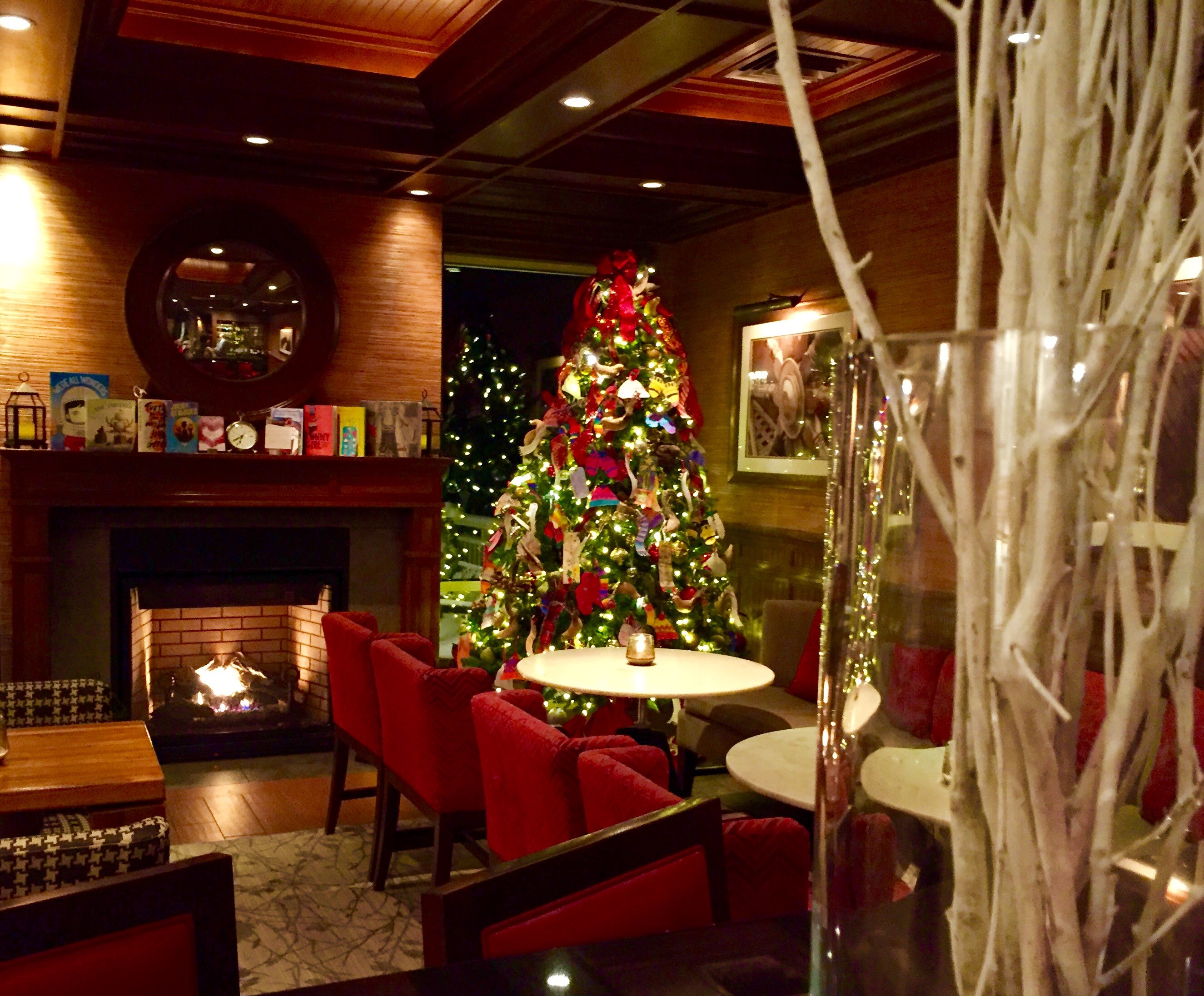 Giving Tree In Lounge At Christmas Holiday