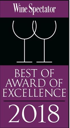 Wine Spectator Best Award of Excellence 2018