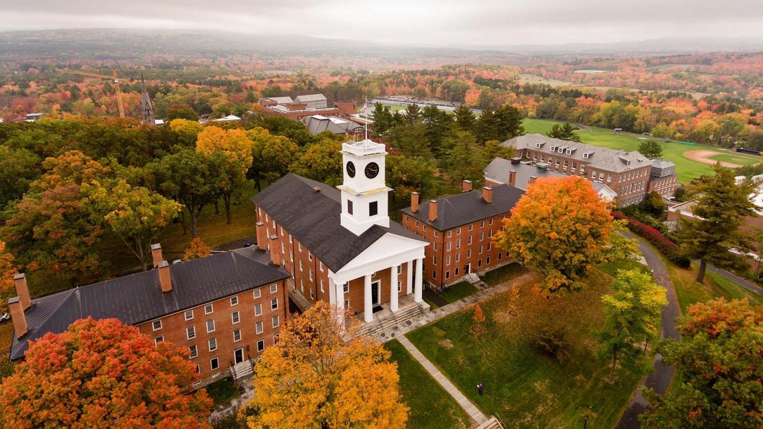 Aerial view of Amherst College