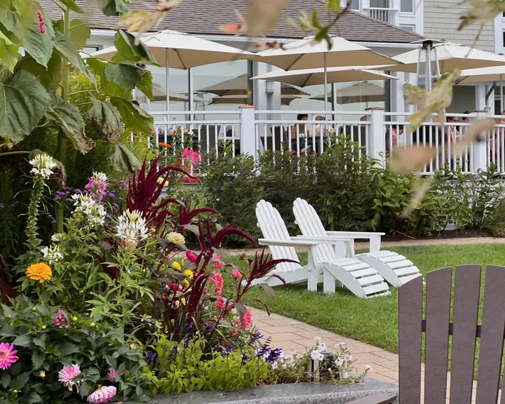 24 BLVD Planters With Sea Glass Deck And Chairs