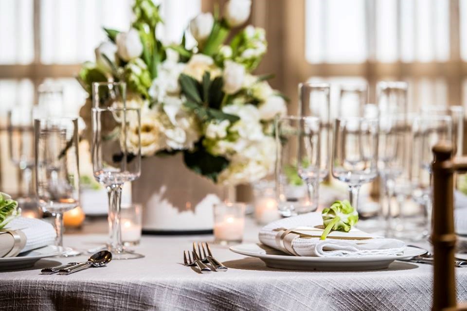 Beige Wedding Table Setting